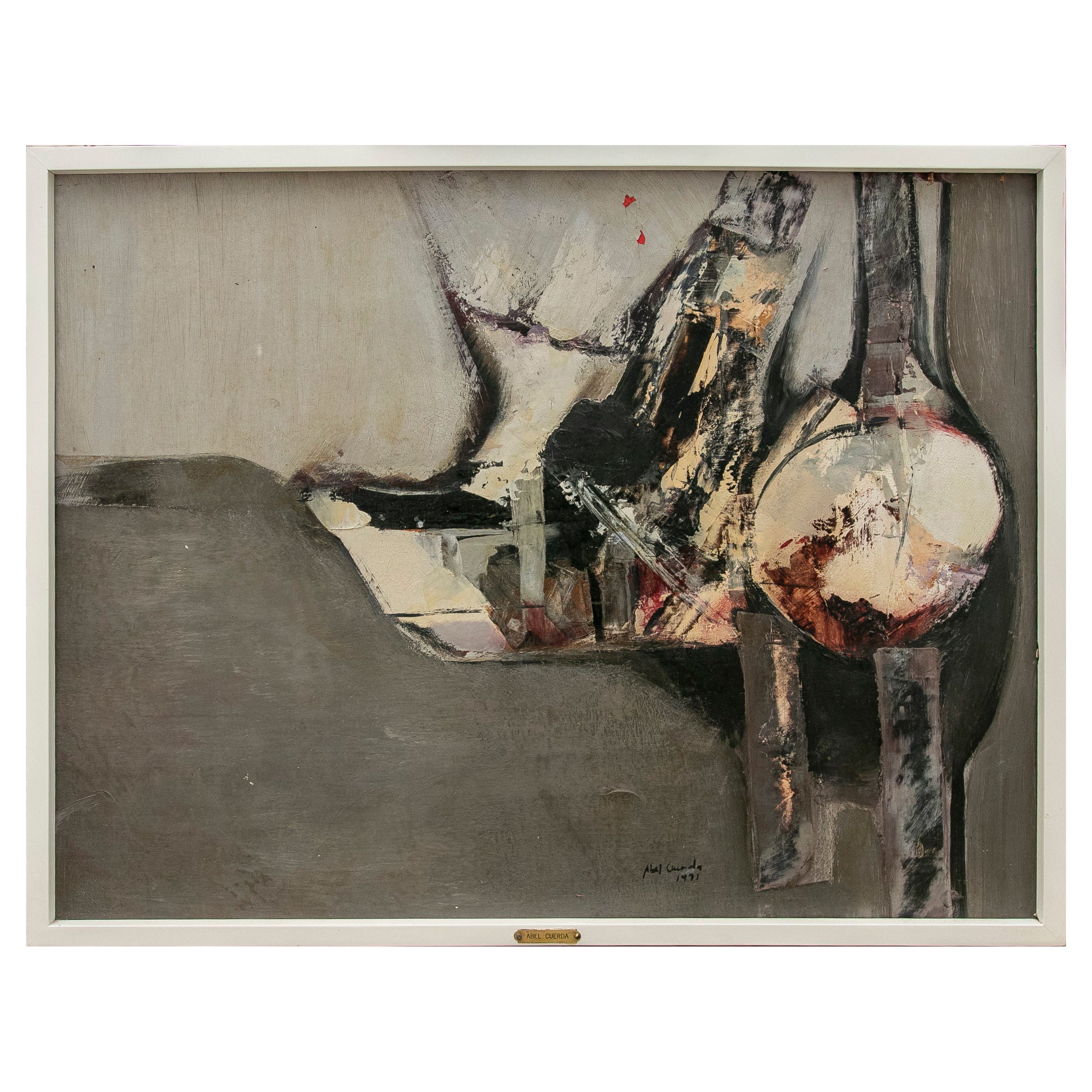 Peinture abstraite de l'artiste Abel Cuerda, signée et datée de l'année 1991
