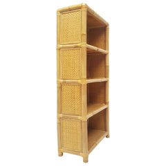 Vintage Spanish Bamboo Bookcase, Late 20th Century