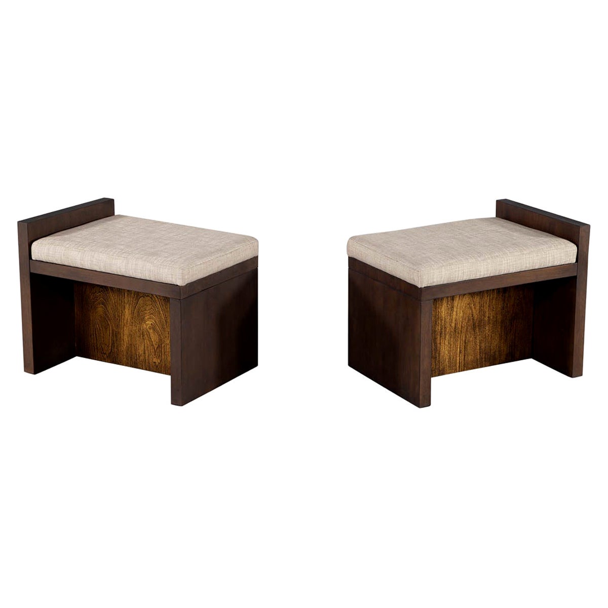 Pair of Modern Walnut Benches by Lara Mann For Sale