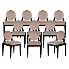 Set of 10 Custom Round Back Modern Dining Chairs Arrondi Chair