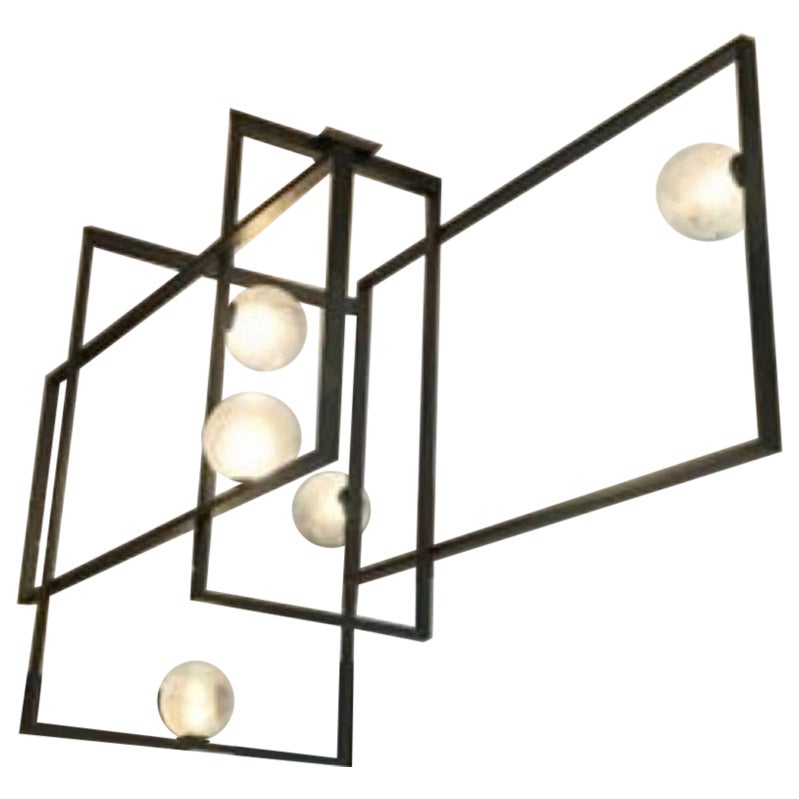 Lampada a sospensione in vetro Mondrian in vendita