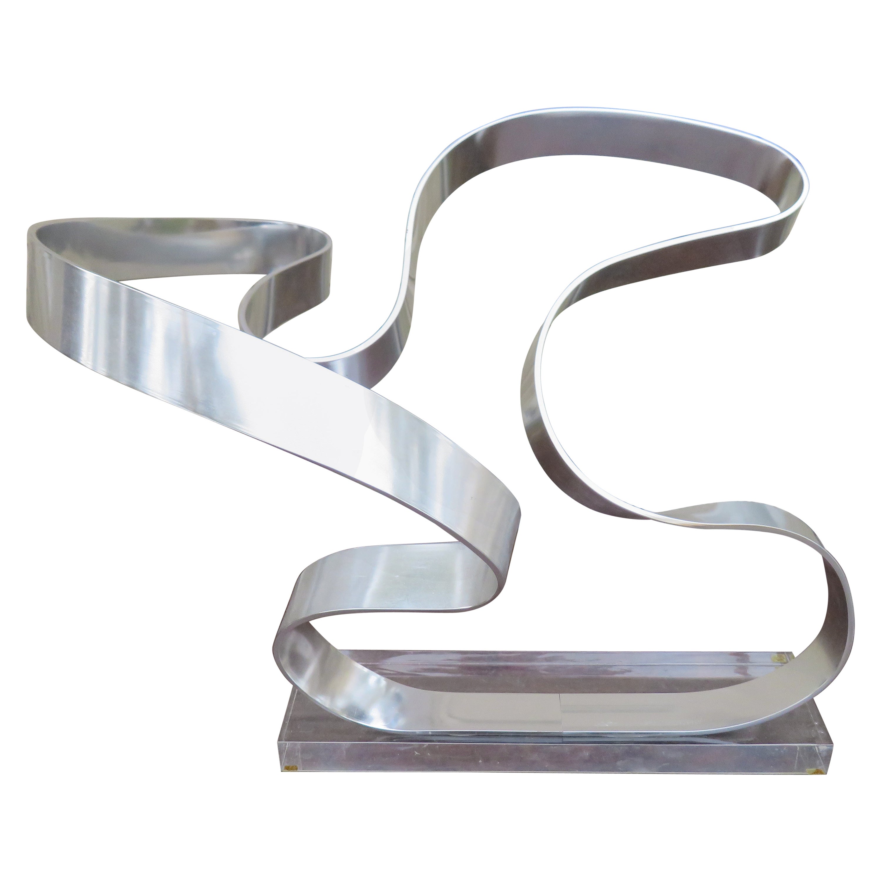 Outstanding Dan Murphy Abstract Aluminum Ribbon Sculpture Mid-Century Modern For Sale