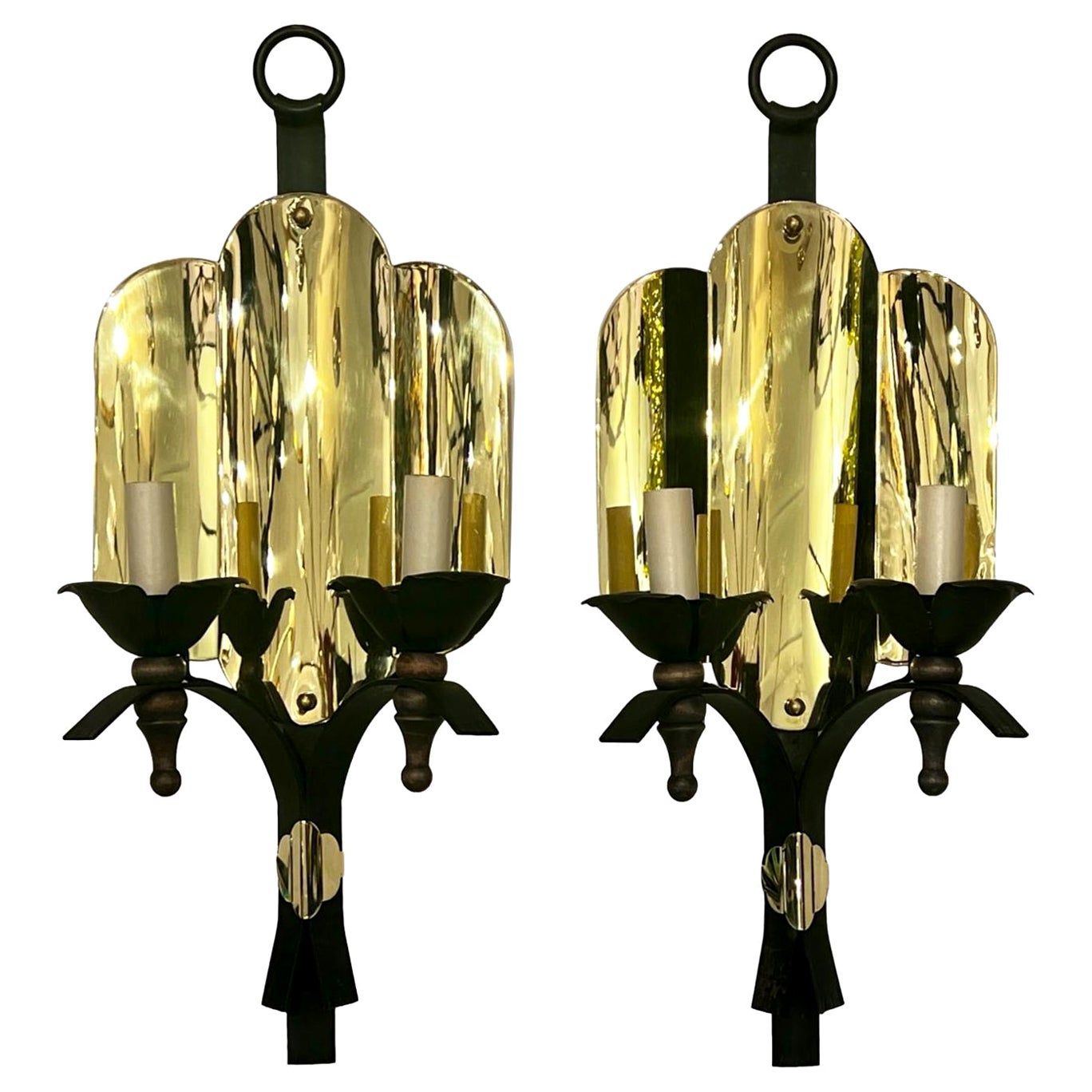 Pair of Vintage Italian Sconces For Sale