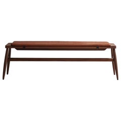 Imo bench in walnut and leather tan pad