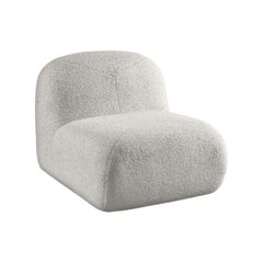Modern Organic Lounge Chair in Boucle Fabric