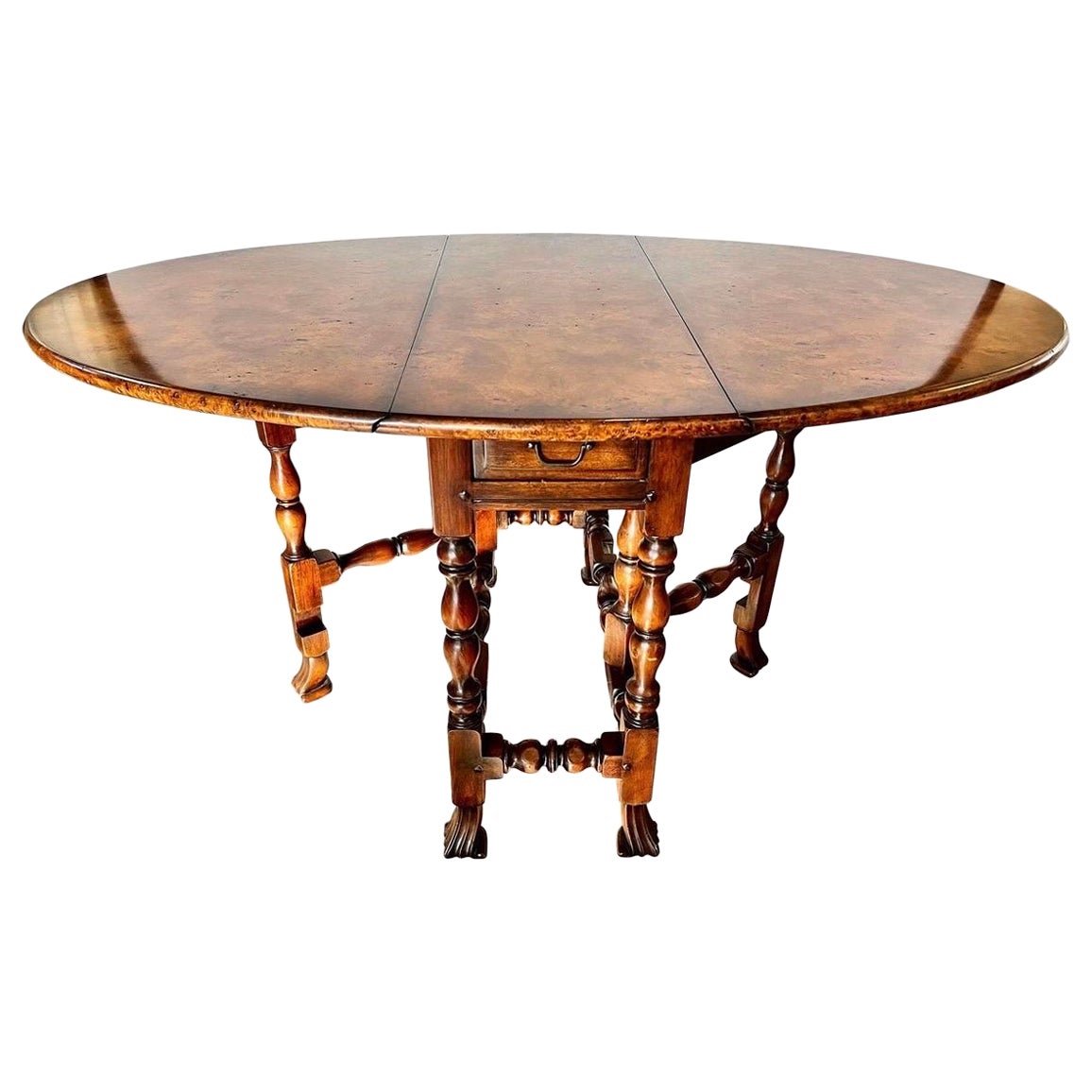 Theodore Alexander Antiqued Drop-leaf Gate-leg Dining Console or Center Table