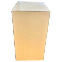 White Acrylic Lighted Box Display Pedestal Stand