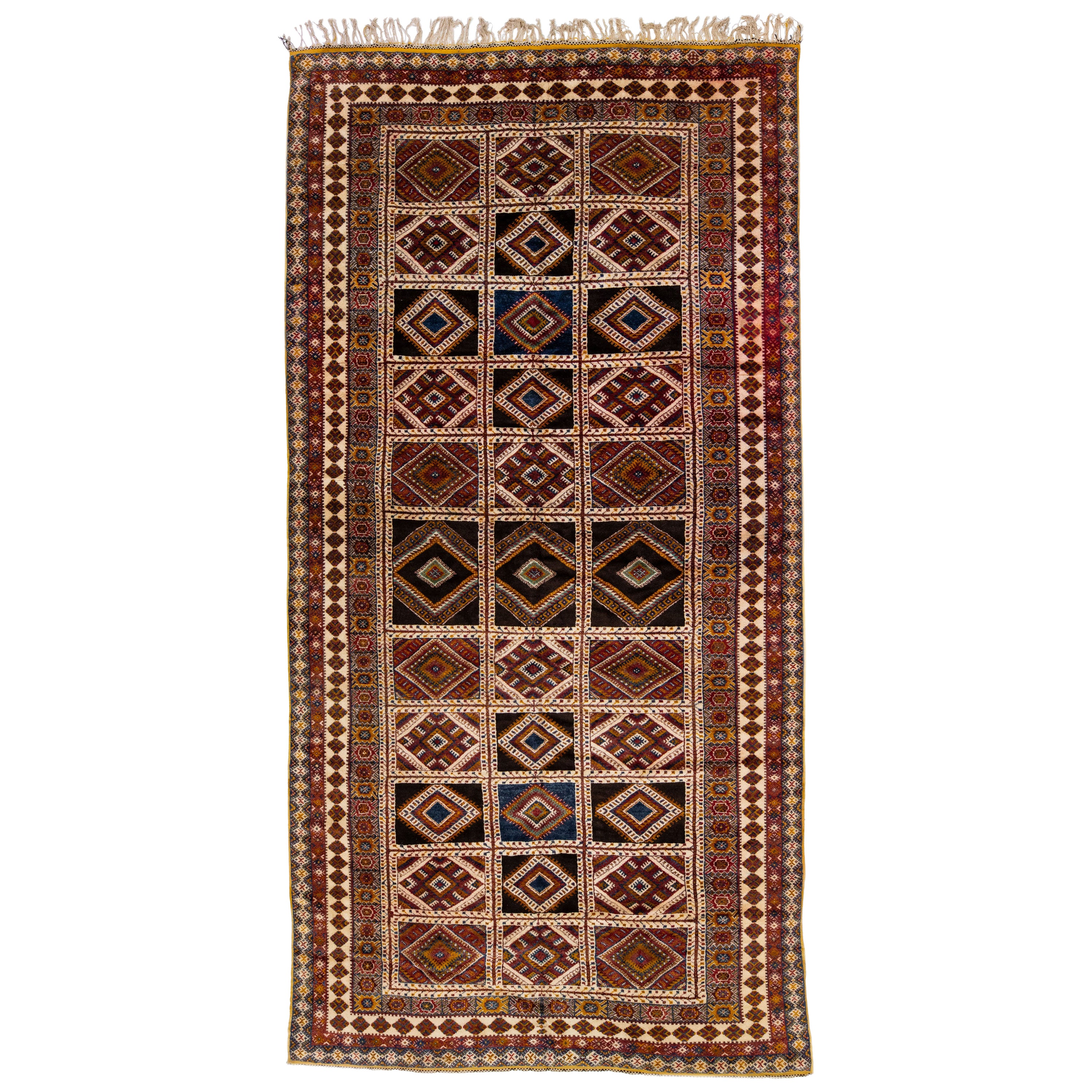 Allover Tribal Handmade Vintage Moroccan Wool Rug With Earthy Tones