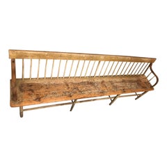 Antique Fantastically Long Country Pine Distressed Hallway or Mudroom Bench