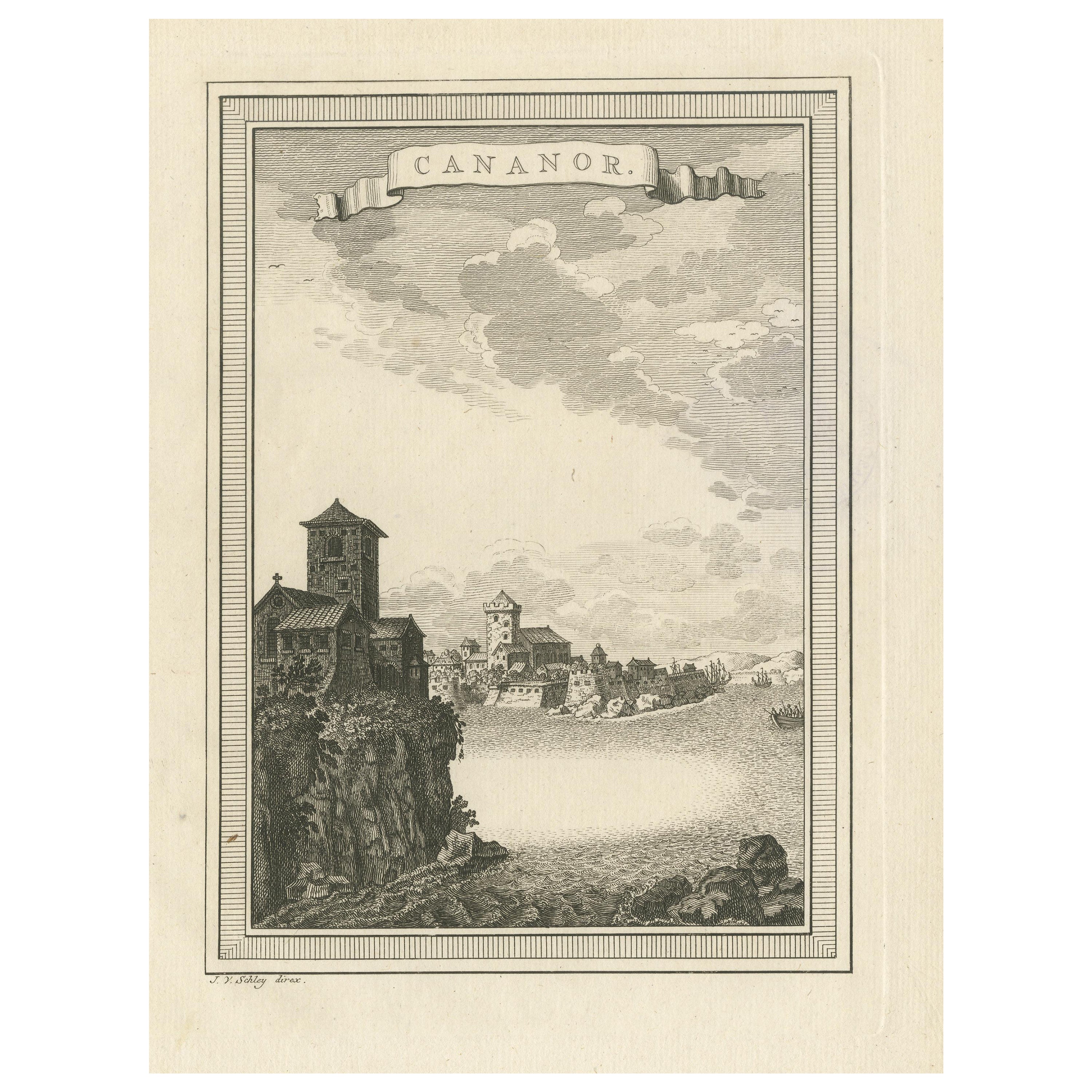 Antique Print of Kannur, Kerala, India For Sale