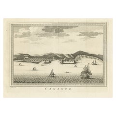 Antique Print with a View of Kannur 'or Cannanore', Kerala, India