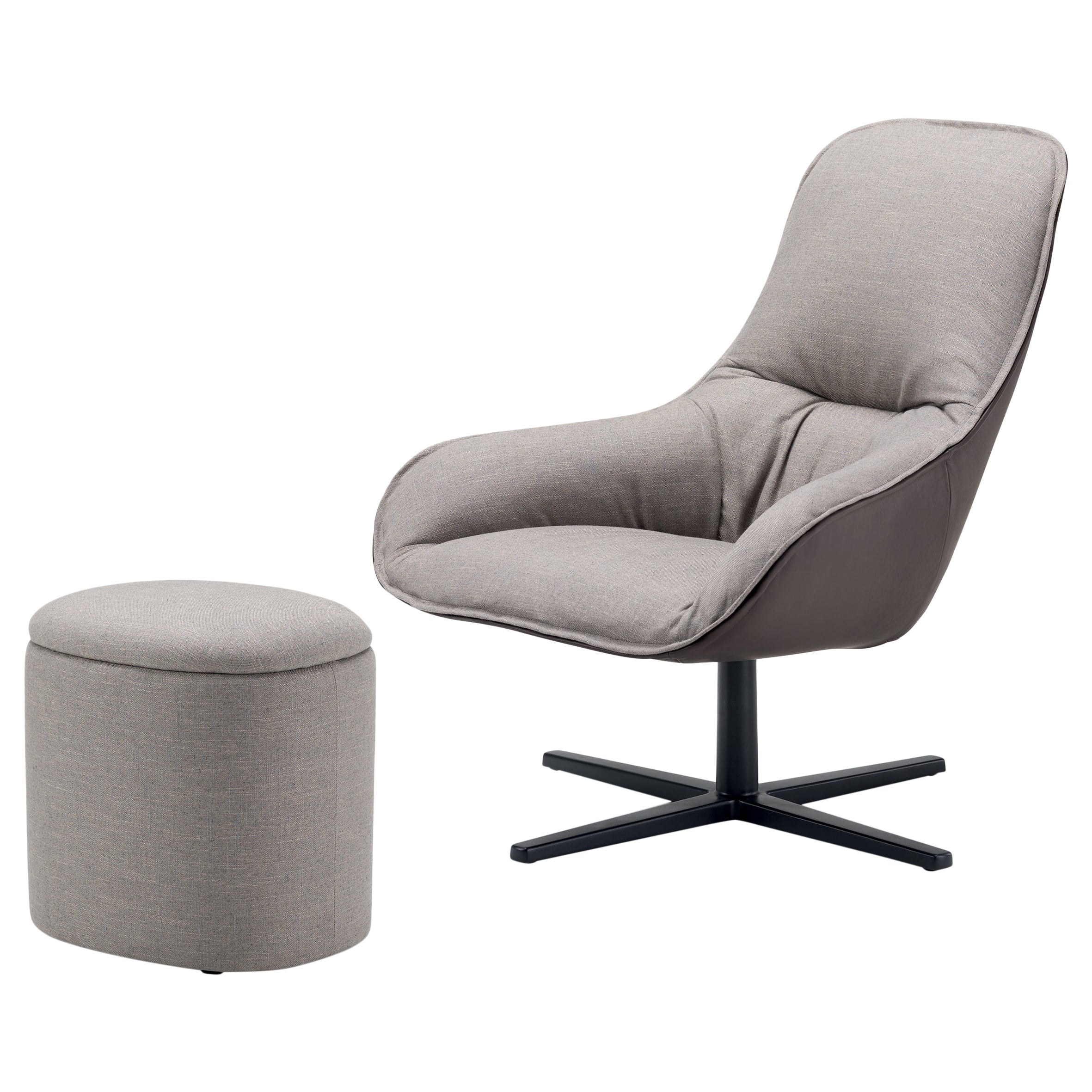 Alias R01 Violon Soft Lounge Chair and Pouf  By Paolo Rizzatto For Sale