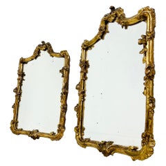 Pair of Ornate Gilded Plaster and Wood Wall Mirrors