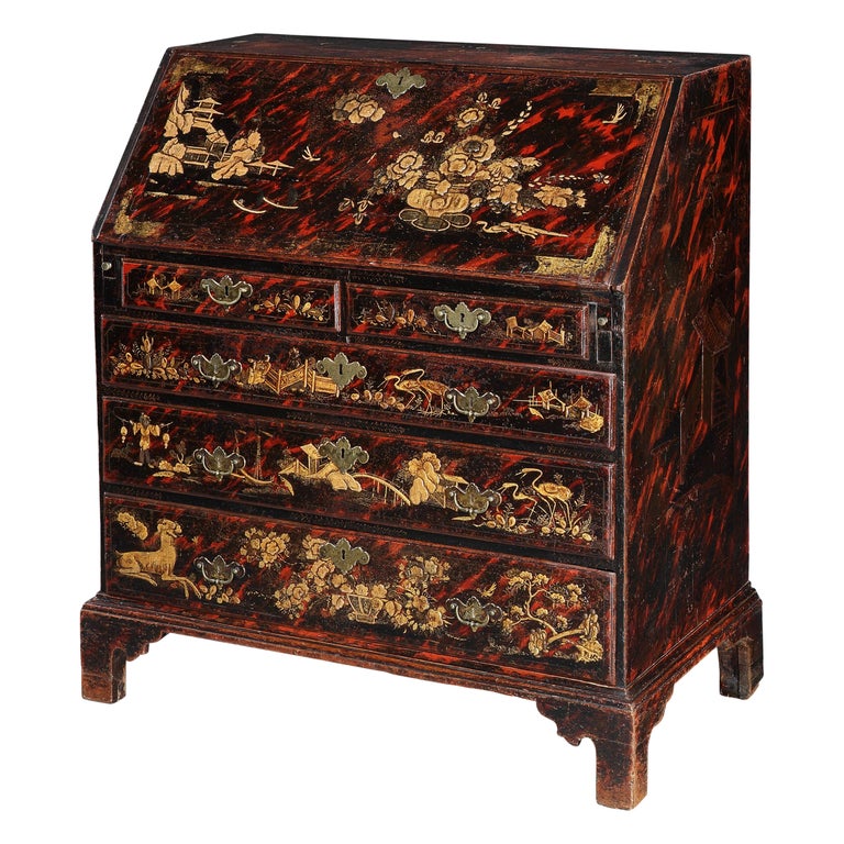 Bureau Desk Fall Front Japanning Tortoishell Gilding Chinoiserie For ...