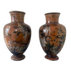 Antique Pair of Martin Brothers Vases, 1892