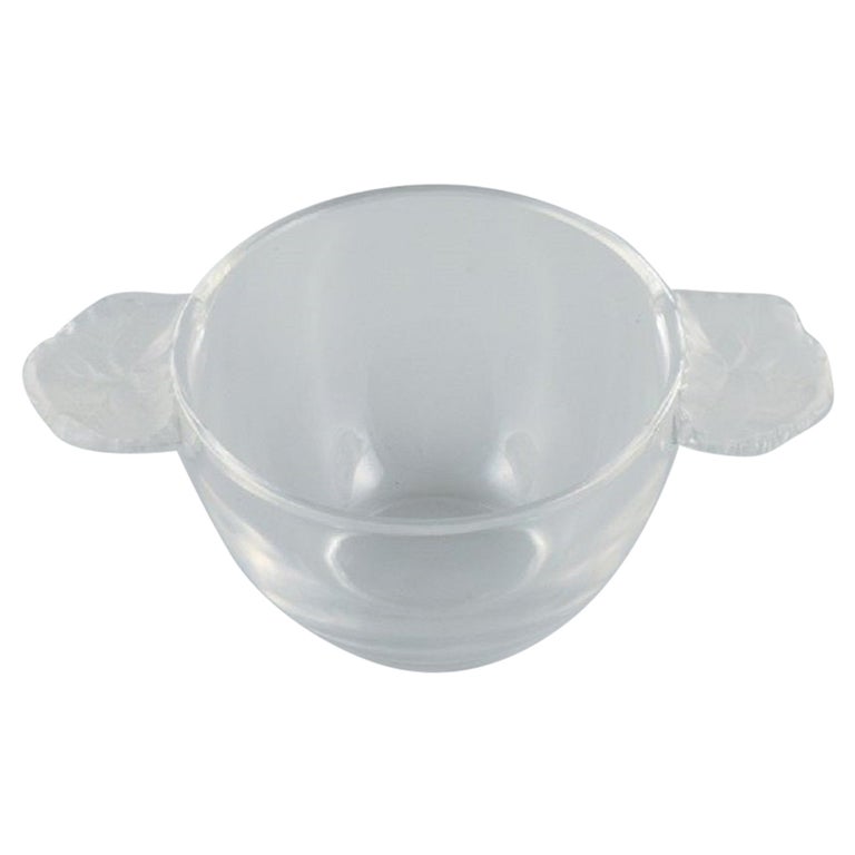 Rene Lalique, Small Honfleur Bowl with Handle in Art Glass, 1960/70s