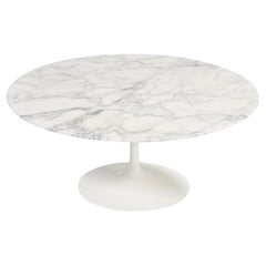 Retro  Knoll by Eero Saarinen Arabescato Marble Round Coffee Table