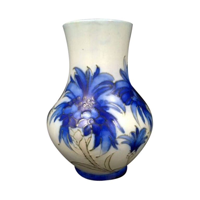 William Moorcroft Vase in the Cornflower Design, circa 1920s For Sale