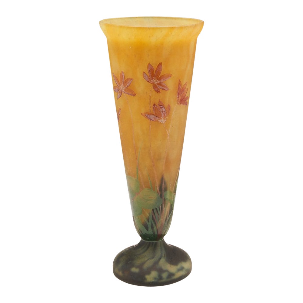 A Daum Mado Nancy Art Nouveau Glass Vase c1925