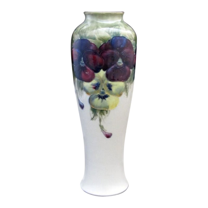 William Moorcroft Vase Decorated with the Pansy Design, circa 1915 For Sale