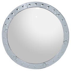 Vintage Round Mirror Created by Cristal Art, Italian Design 1960s