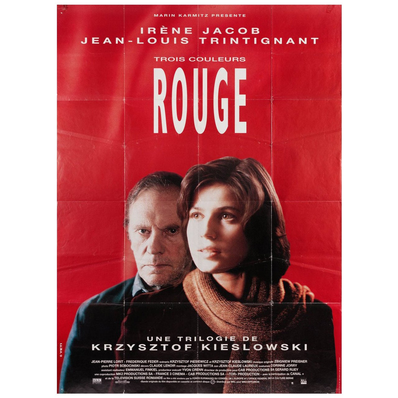 Rotes Französisches Grande-Filmplakat von 1994 im Angebot