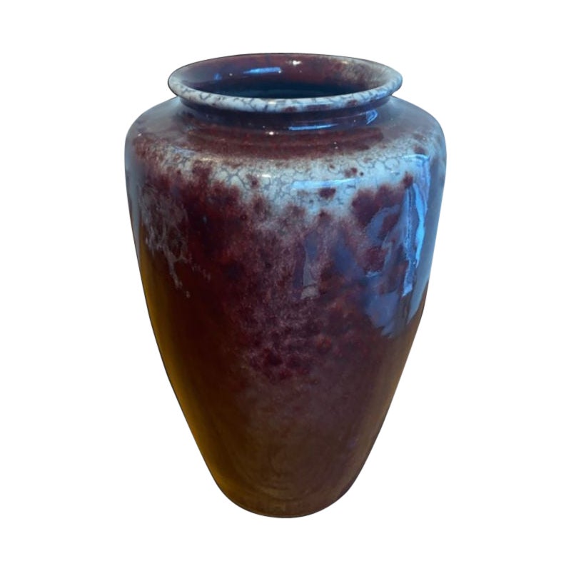 Ruskin High Fired Vase with Good Sang De Boeuf Glaze For Sale