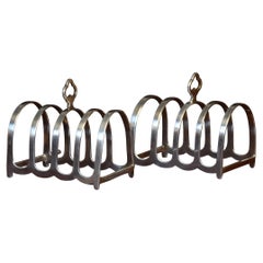 Pair of four division silver toast racks