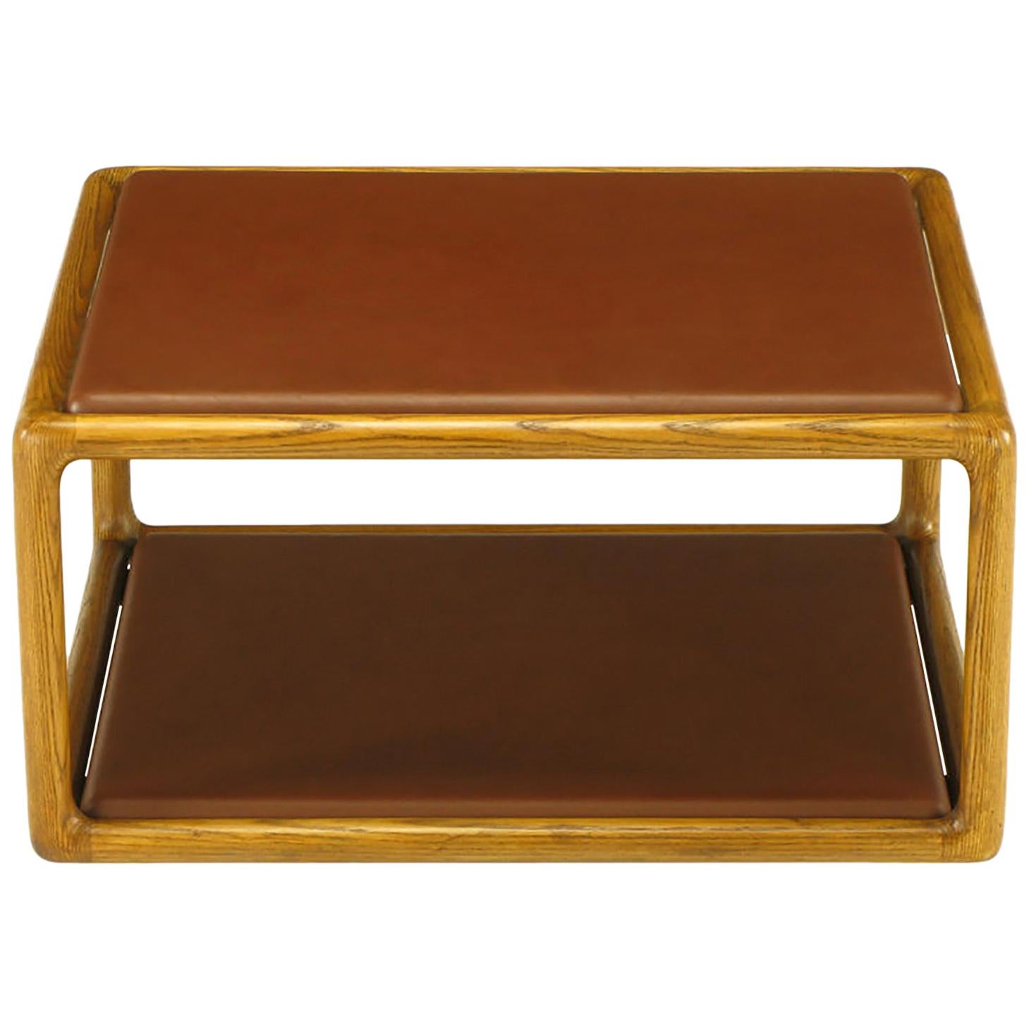 Ward Bennett Ash and Elephant Hide Open Frame Coffee Table