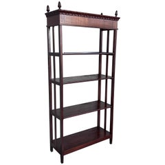 Late 19th Century French Empire Style Walnut Four Shelves Etagere