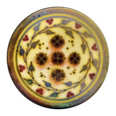 Vintage Pilkington's Lustre Pill Box Decorated with Stylised Flowers, 1907