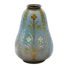 Vintage Pilkington's Lustre Double Gourd Vase Decorated with Floral Sprigs, 1907
