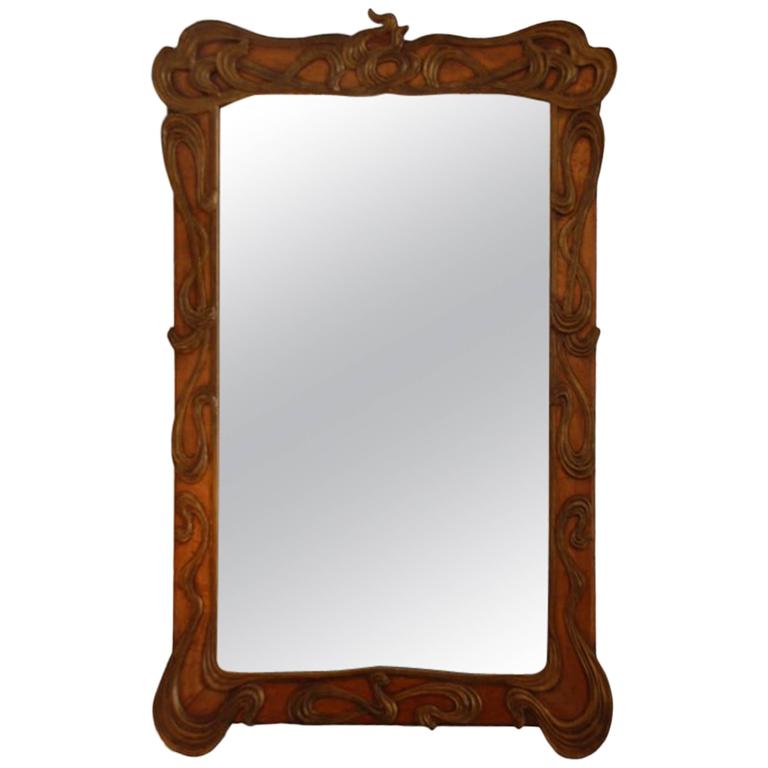 Impressive Giltwood Art Nouveau Mirror at 1stDibs