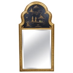 Trumeau Gilded Wall Mirror with Hand-Painted Scenes