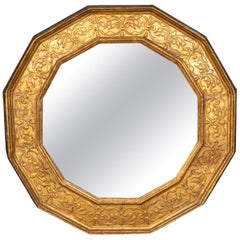 Specchio barocco italiano in legno dorato