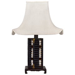 Vintage Mid-Century Chinese Abacus / Suanpan Lamp, circa 1950