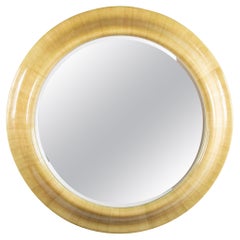Karl Springer Lacquered Snakeskin Round Mirror, Large Scale, 60 Inch Diameter