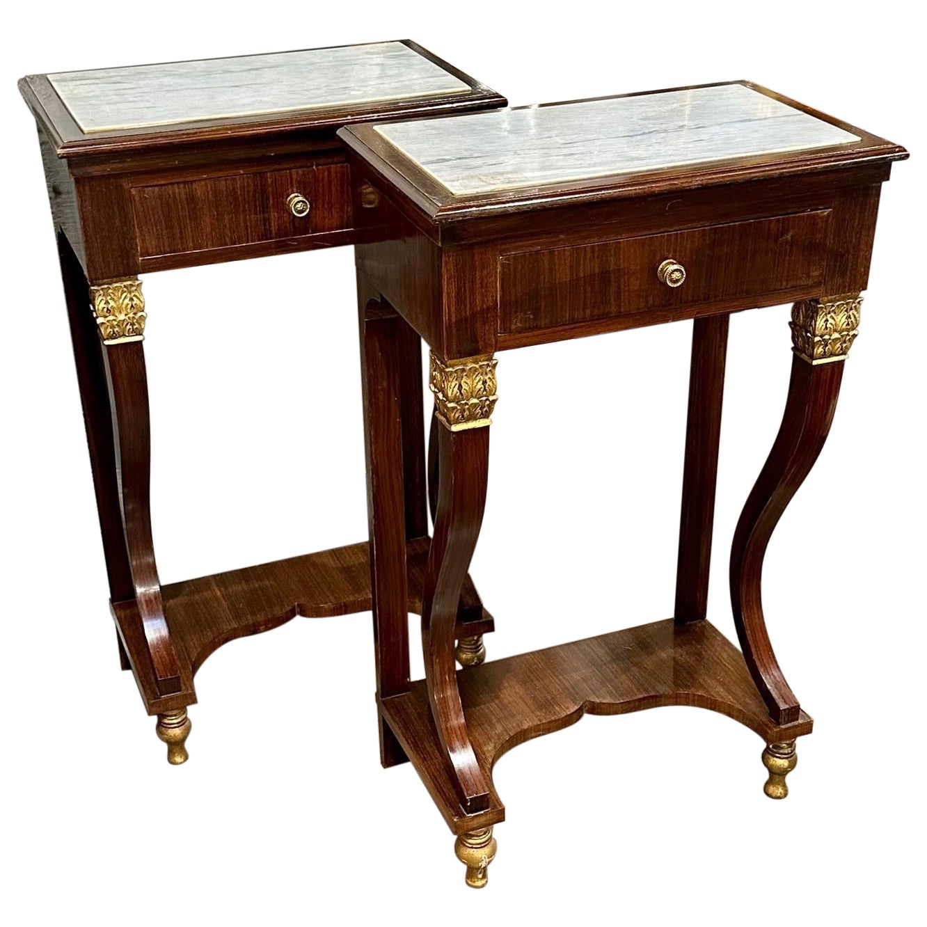 Pair of Italian Empire Side Tables For Sale