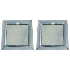 Vintage Pair of Sublime Designer Philippe Starck Fiam Caadre Wall Mirrors Square