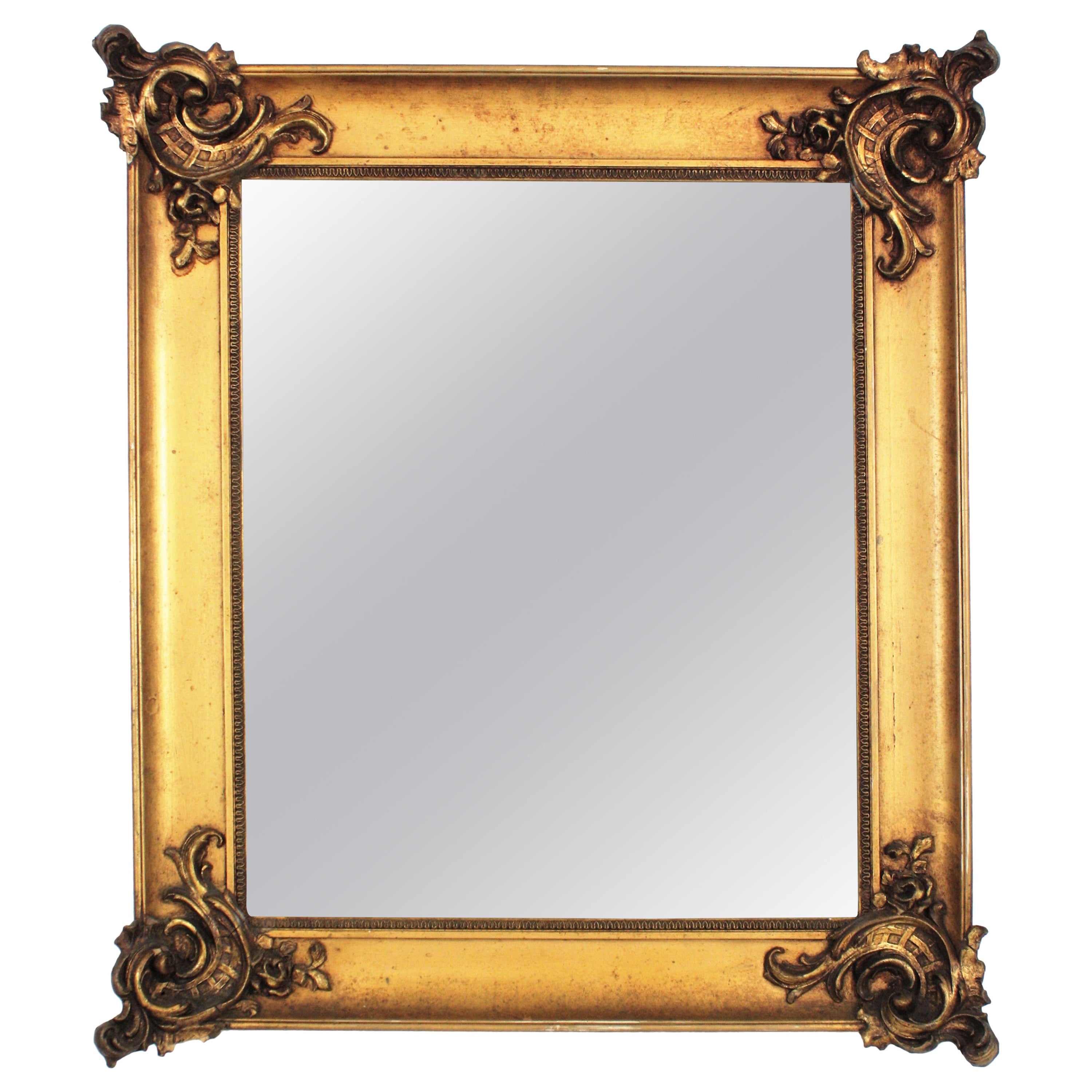 Miroir français de style Louis XV en bois doré