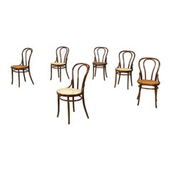 Austrian Chairs Thonet style with Straw and Wood by Salvatore Leone, 1900s