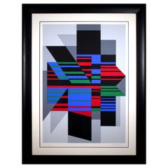 Victor Vasarely Attika Signed Op Art Geometric Modern Serigraph 4/300 Framed