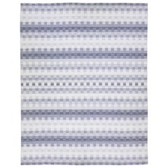 Rug & Kilim Modernity en laine tissée à plat à motifs géométriques gris