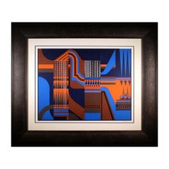 Retro Rick Tunkel Postmodern Op Art Abstract Geometric 3D Serigraph 2/250 Framed 1981