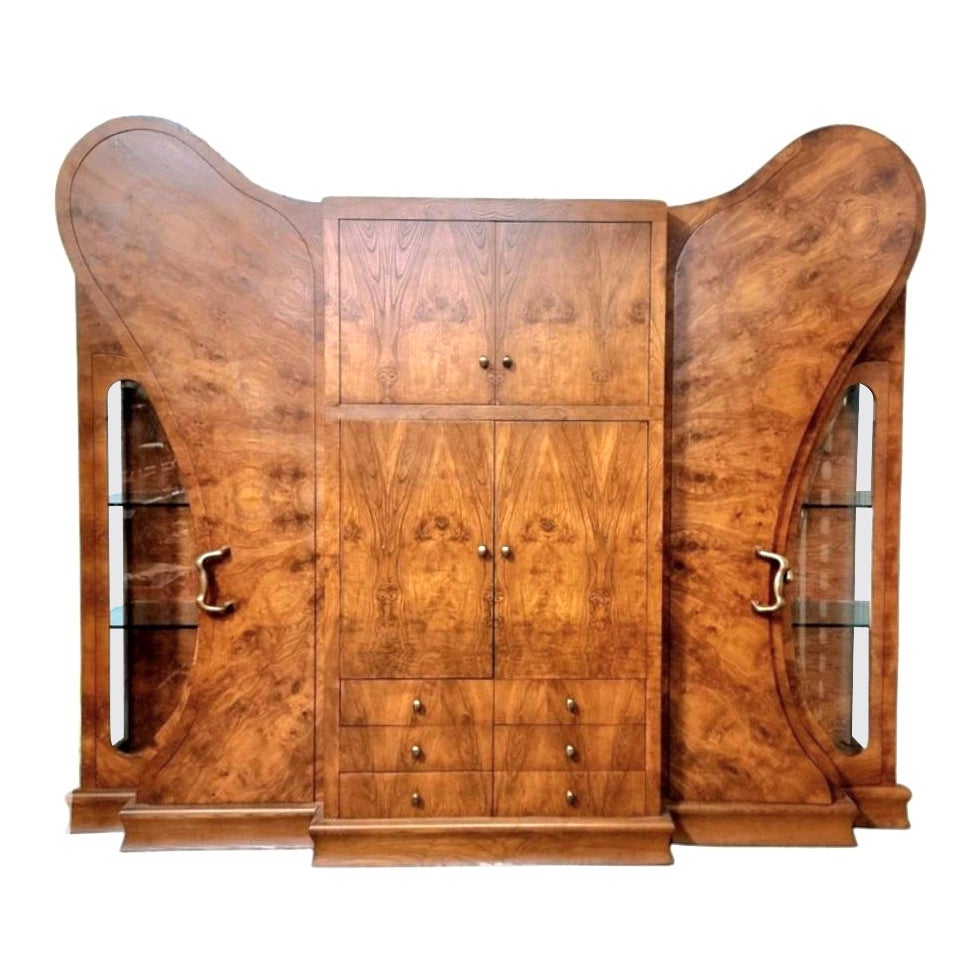 Burlwood, Butterfly Entertainment Wall Unit  For Sale