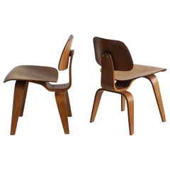 1950's Charles and Ray Eames DCW Plywood Chairs for Herman Miller, Pair