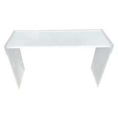 Italian Mid-Century Modern Frosted Lucite Console, 1970's