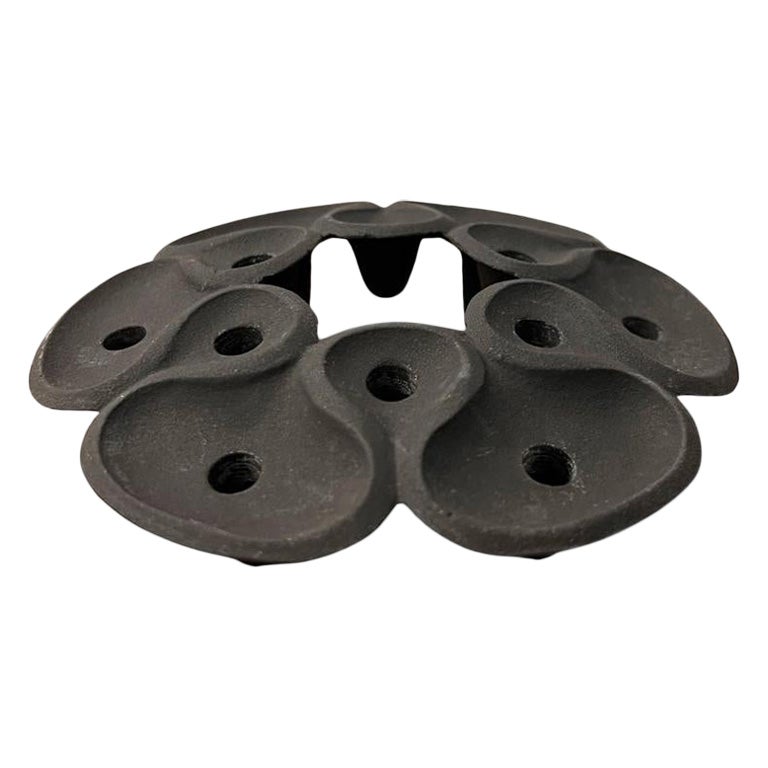 Jens Quistgaard Cast Iron "Lotus" Candle Holder For Sale