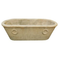 Used Tub in White Marble, Sculpted, 19th Century Italy