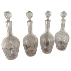 Early 20th century French Set of Four Crystal Carafes, 1900s